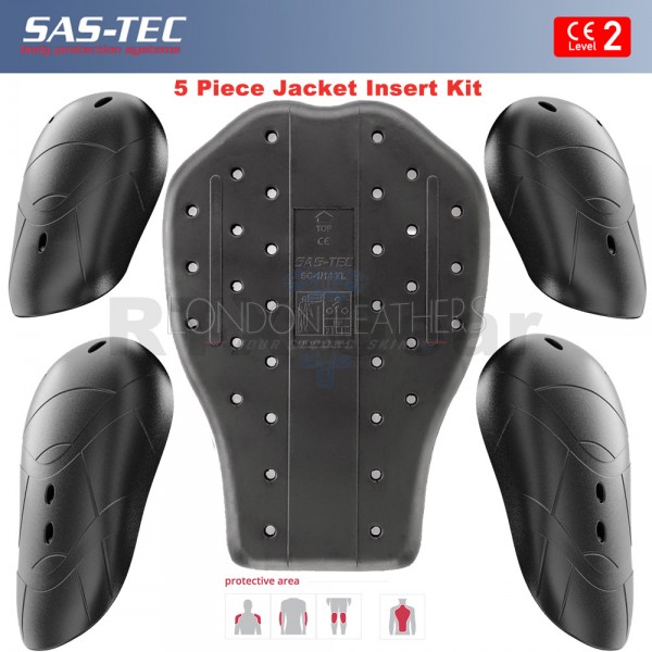 SAS-TEC CE Level 2 Motorcycle Armour Biker Jacket Protection Set of 5 Inserts