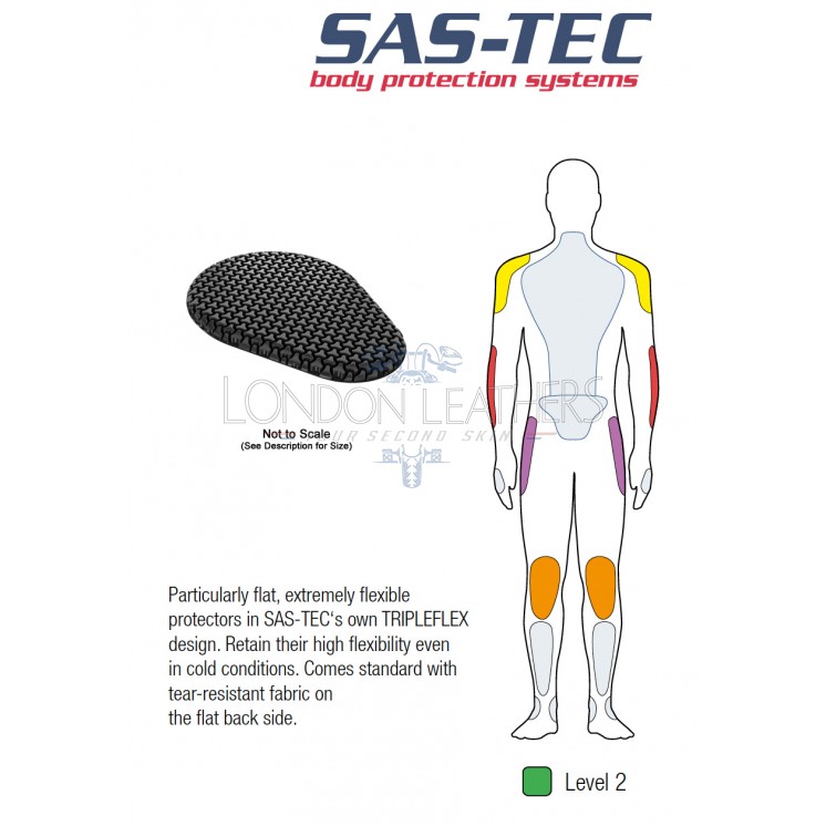 SAS-TEC TRIPLEFLEX Level 2 Armor Inserts - Shoulder, Elbow, Knee, Hip Protection For Motorcycle Gear