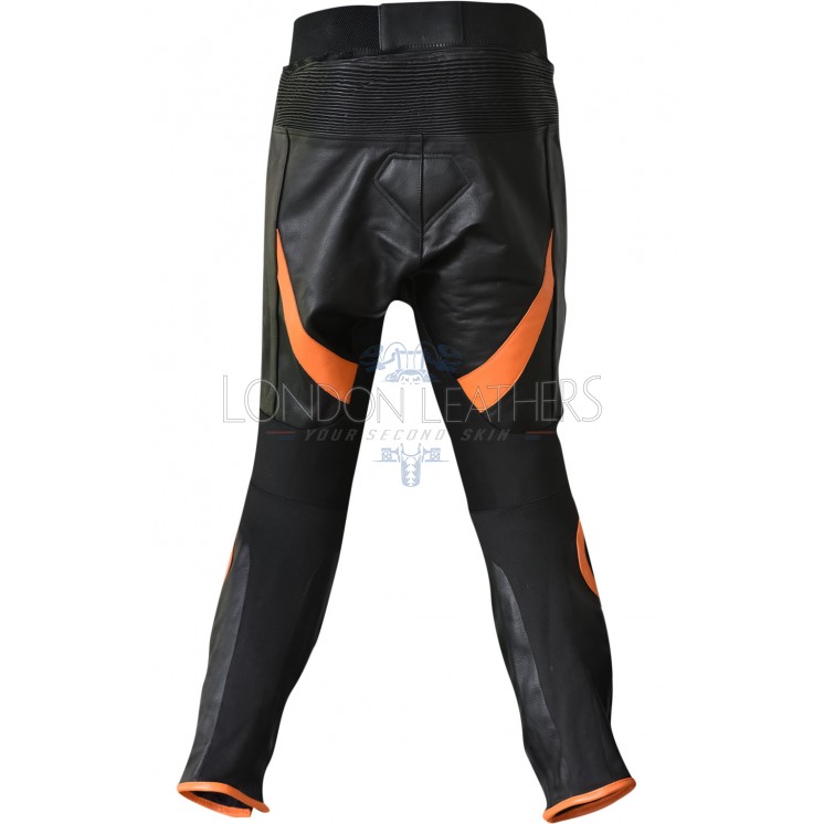 Men's 100% Real Leather Motorcycle Biker Pants - Black, Laced Legs, Sizes 28-40